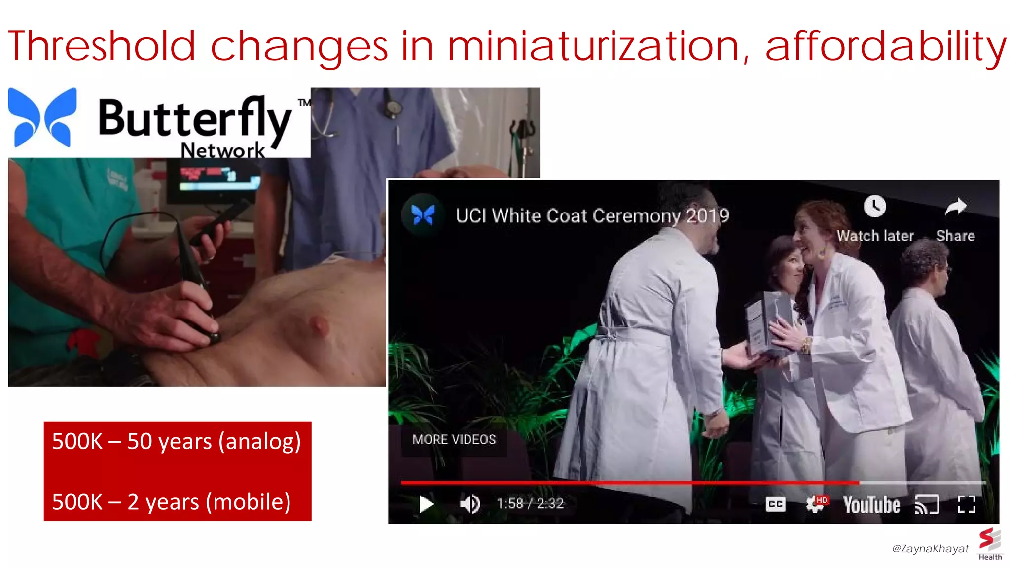 Threshold changes in miniaturization, affordability
@ZaynaKhayat
500K – 50 years (analog)
500K – 2 years (mobile)
 