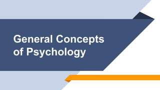 General Concepts
of Psychology
 