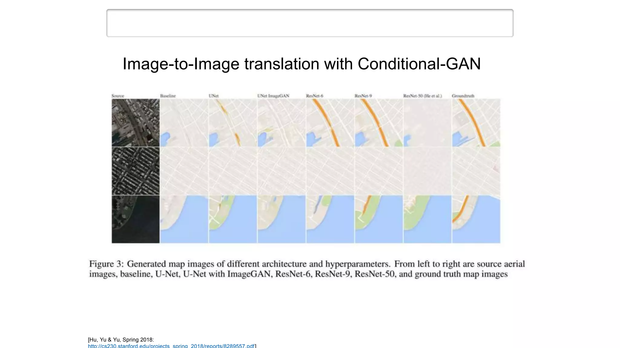 Projects: others
Image-to-Image translation with Conditional-GAN
[Hu, Yu & Yu, Spring 2018:
 
