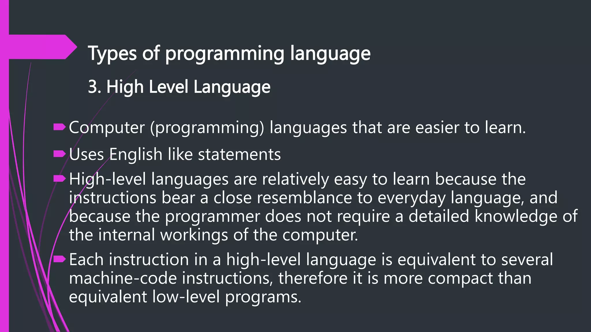 week 1 - INTRO TO PROGRAMMING.pptx | Programming Languages | Computing