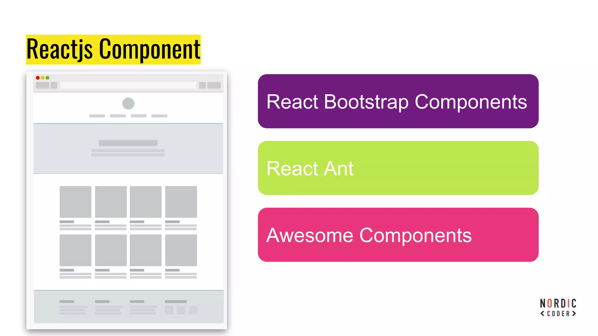 Reactjs Component
React Bootstrap Components
React Ant
Awesome Components
 