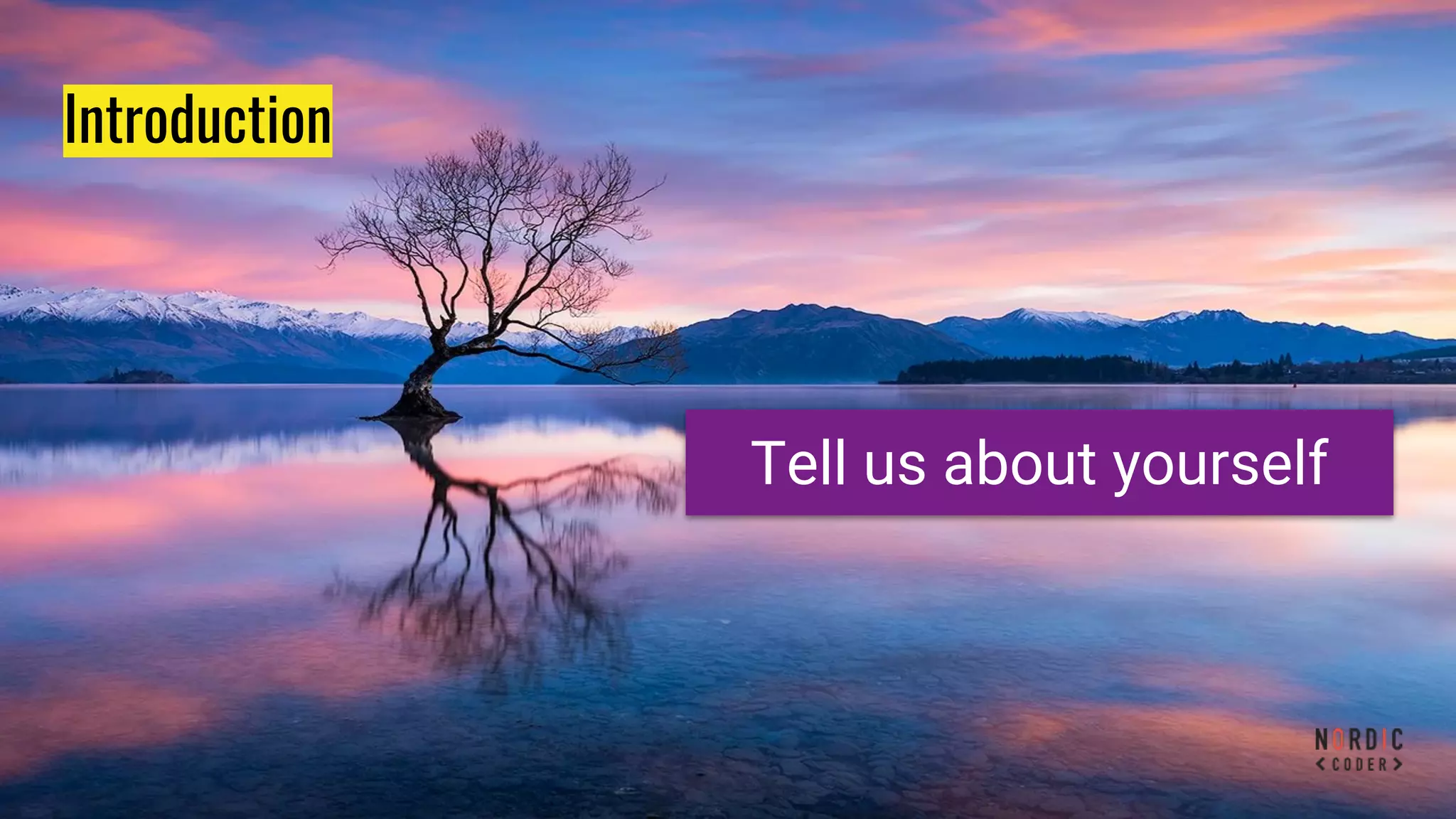 Tell us about yourself
Introduction
 