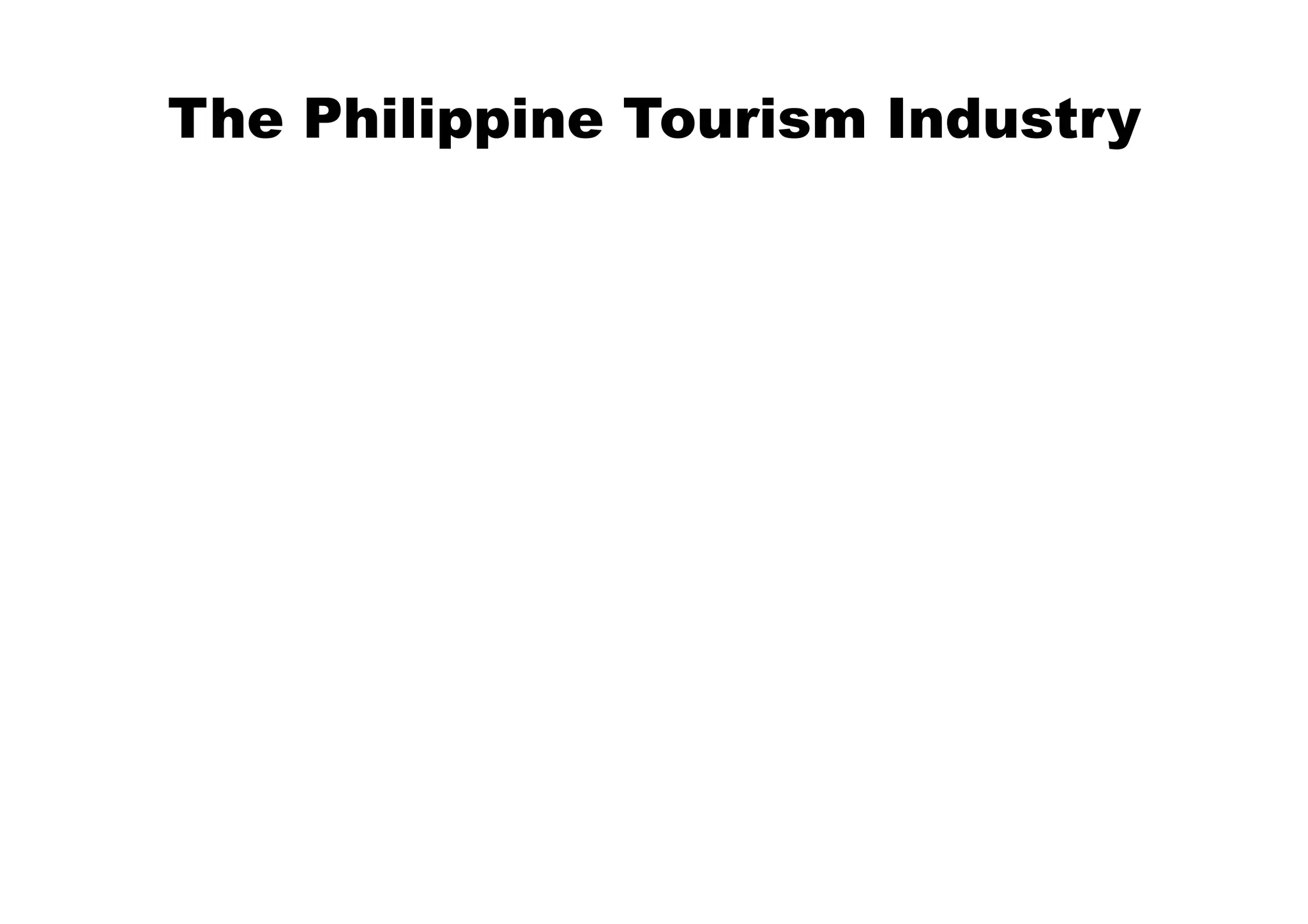 The Philippine Tourism Industry
 