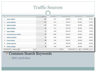 Traffic Sources Common Search Keywords SEO Activities 