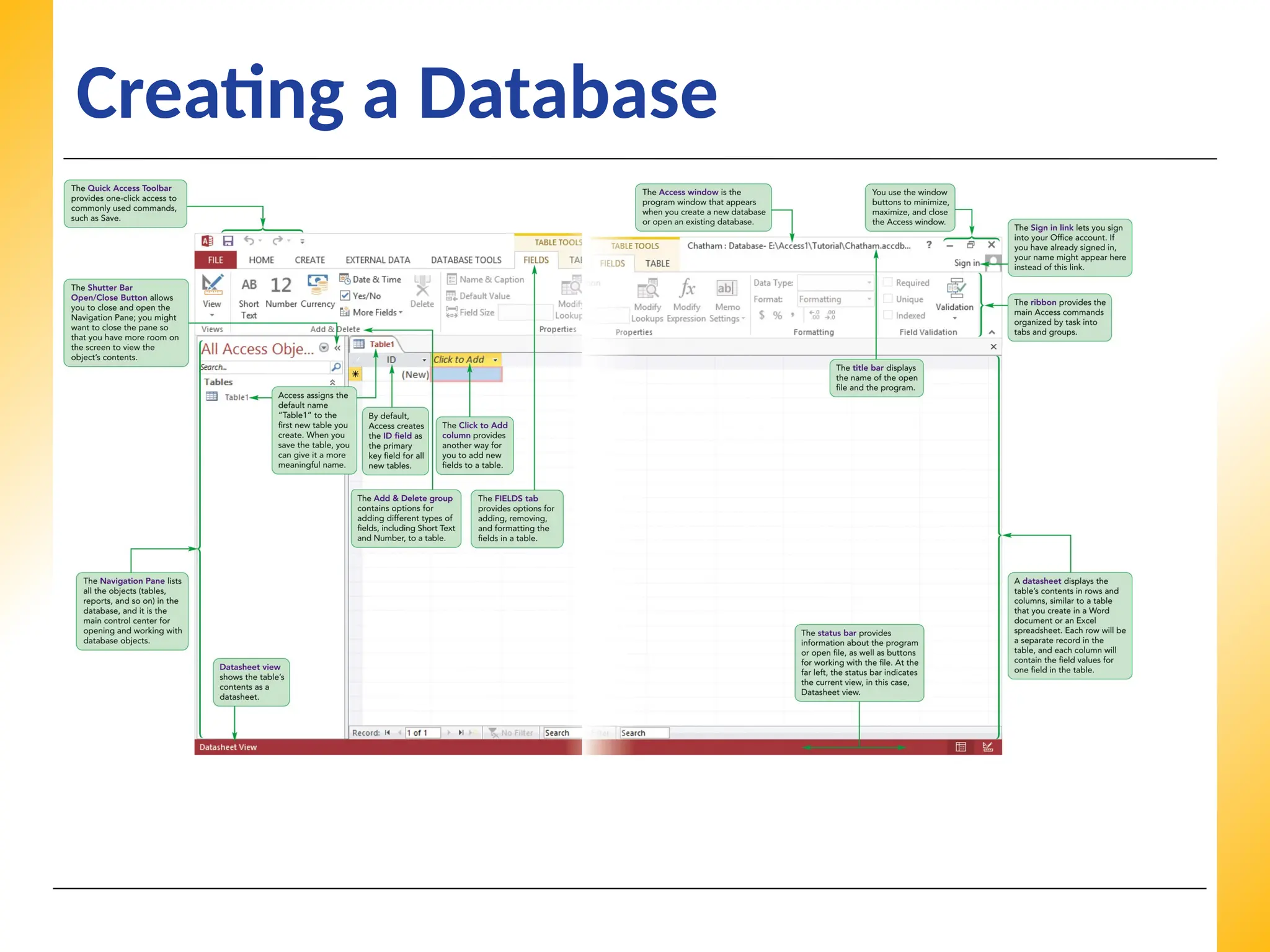 XP
XP
XP
Creating a Database
 
