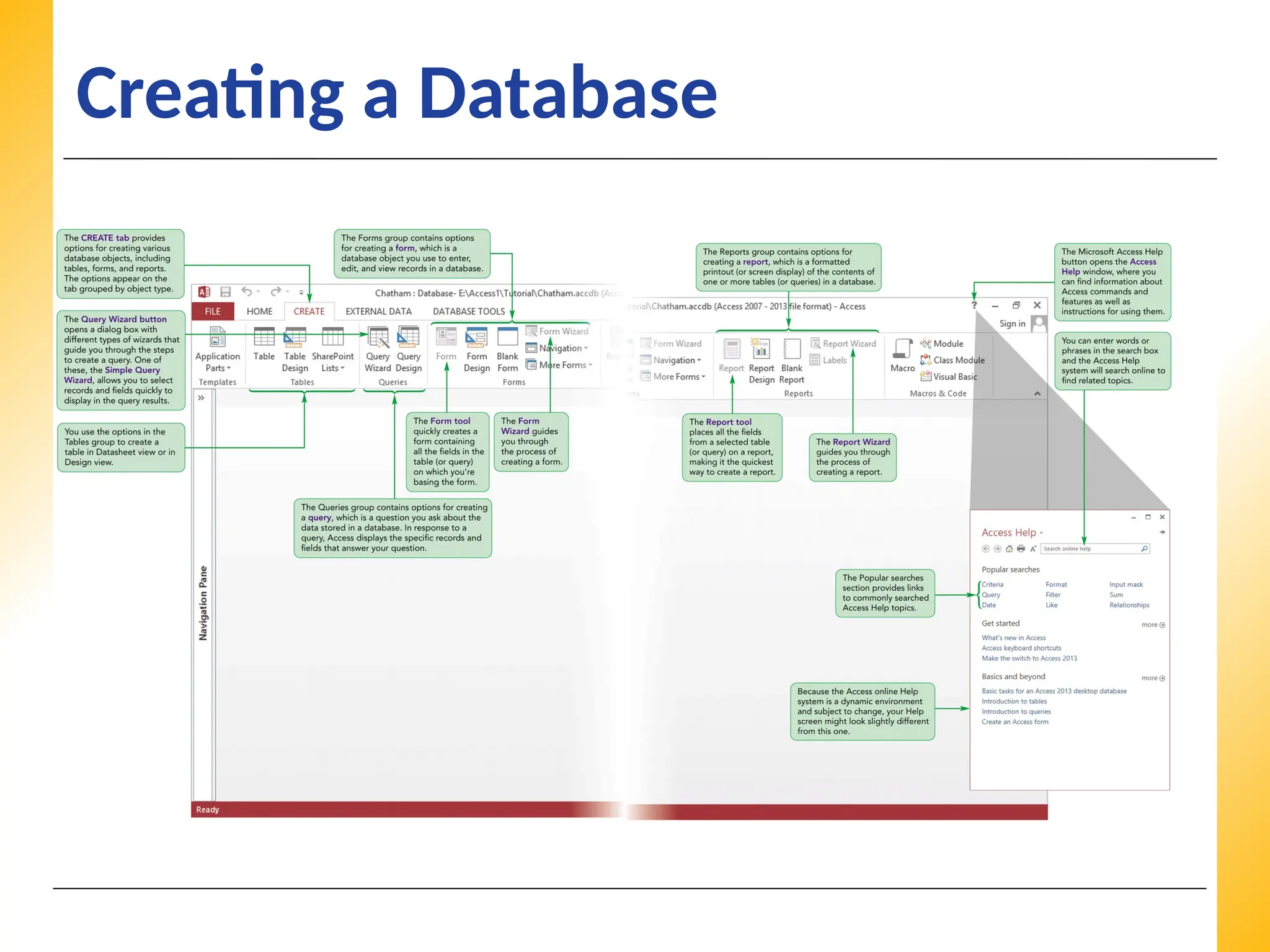 XP
XP
XP
Creating a Database
 