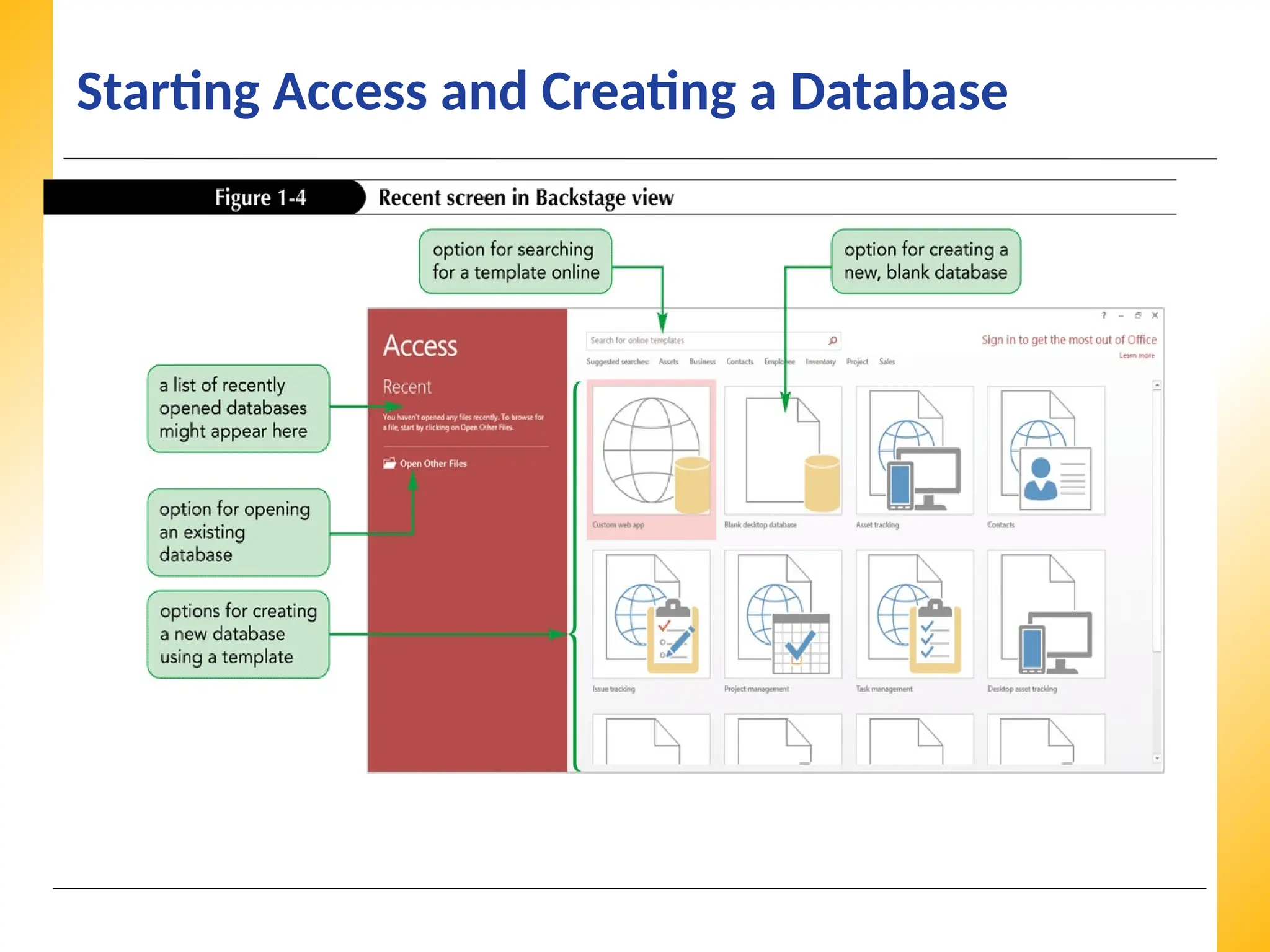 XP
XP
XP
Starting Access and Creating a Database
 