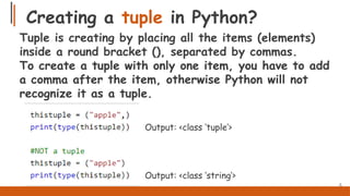 Tuples in python better understanding with slides | PPT