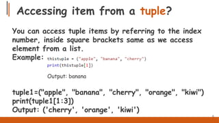 Tuples in python better understanding with slides | PPT