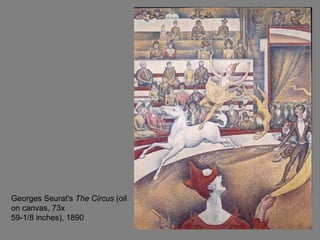 Georges Seurat's The Circus (oil
on canvas, 73x
59-1/8 inches), 1890
 