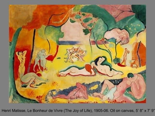 Henri Matisse, Le Bonheur de Vivre (The Joy of Life), 1905-06. Oil on canvas, 5’ 8” x 7’ 9”
 