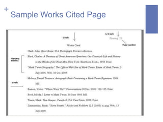 +
    Sample Works Cited Page
 