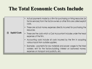 The Total Economic Costs Include
 