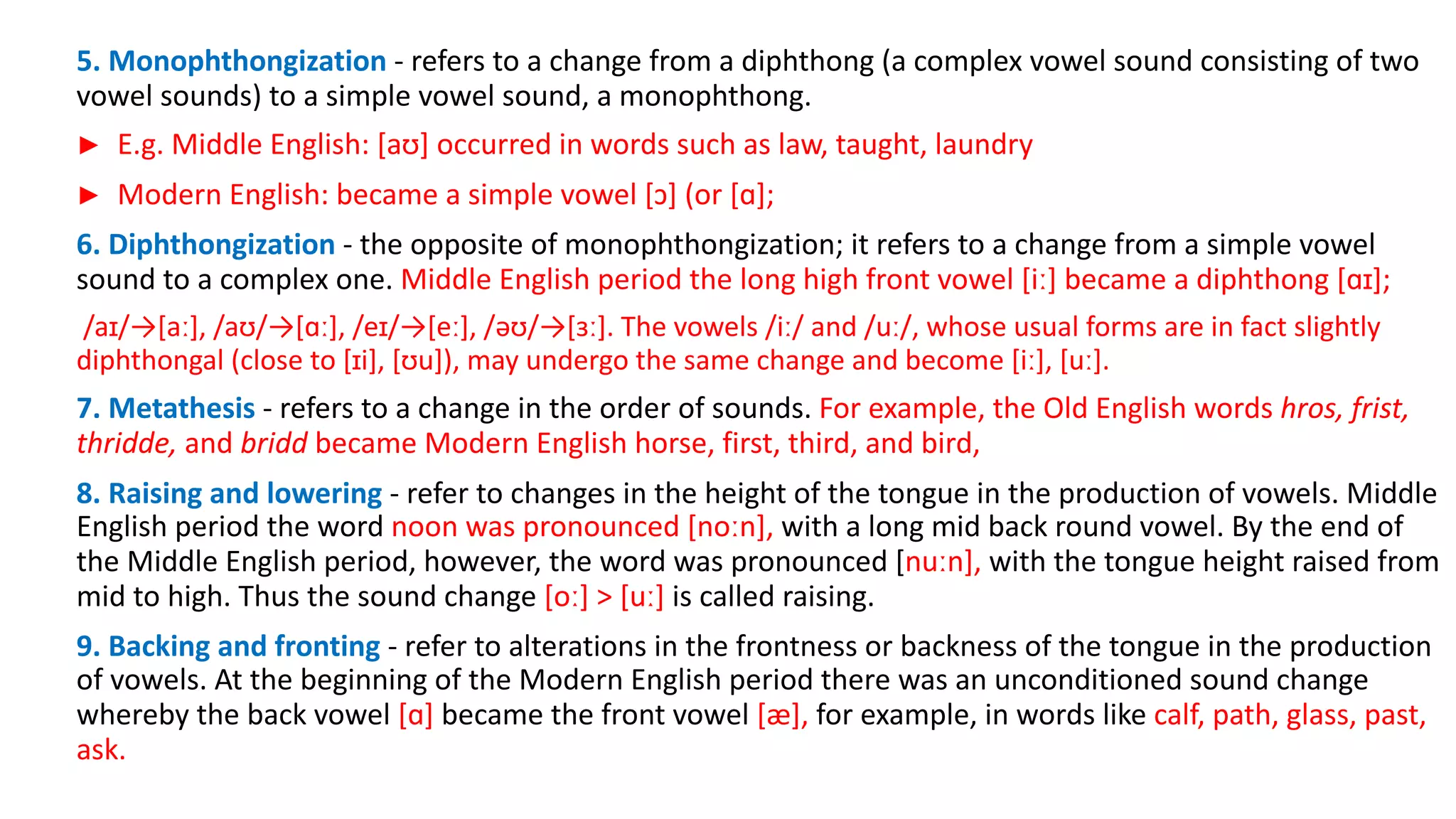 Week 10 lin321 types of language change | PDF