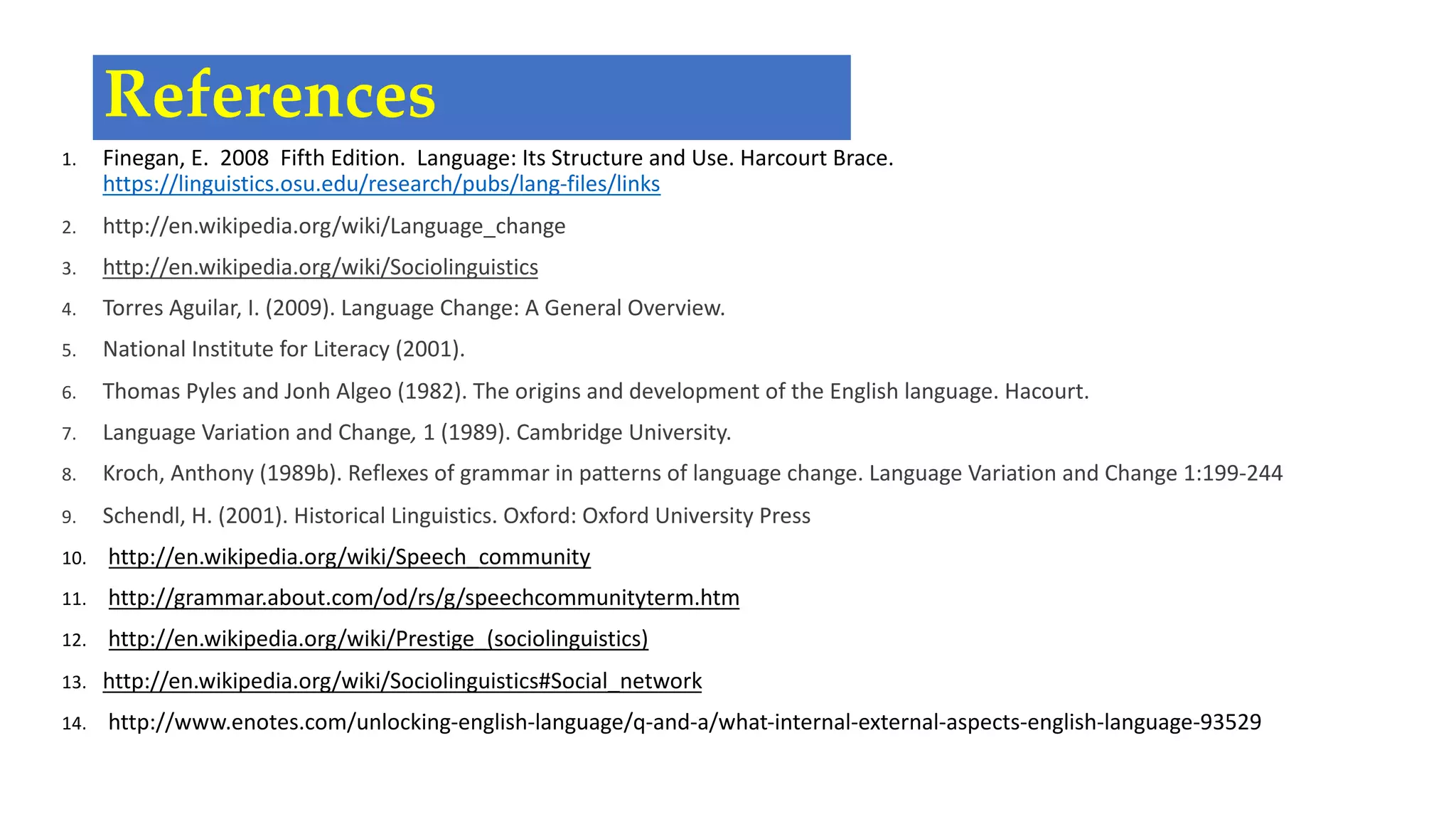 Week 10 lin321 types of language change | PDF