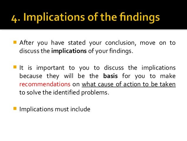 implication of findings in research example