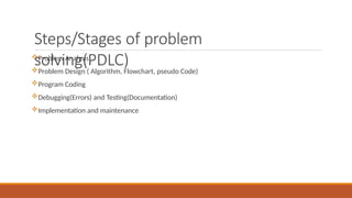 Comprehensive Introduction to Programming Fundamentals and Problem ...