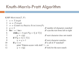 Knuth-Morris-Pratt Algorithm
 