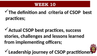 Community and Service-Oriented Policing (CSOP): Best Practices and ...