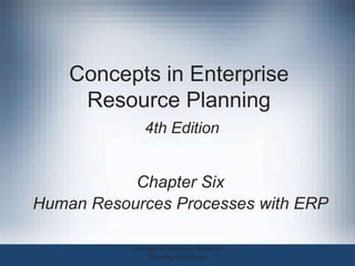 Concepts in Enterprise
Resource Planning
4th Edition
Chapter Six
Human Resources Processes with ERP
1
Concepts in Enterprise Resource
Planning,4th Edition
 