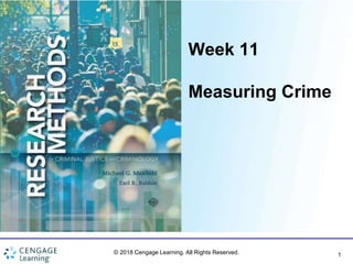 1
Week 11
Measuring Crime
© 2018 Cengage Learning. All Rights Reserved.
 