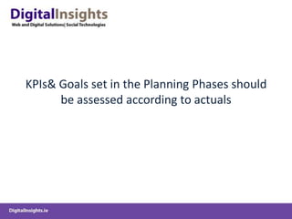 KPIs& Goals set in the Planning Phases should
      be assessed according to actuals
 