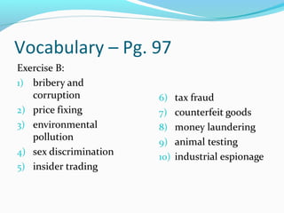 Vocabulary – Pg. 97
 