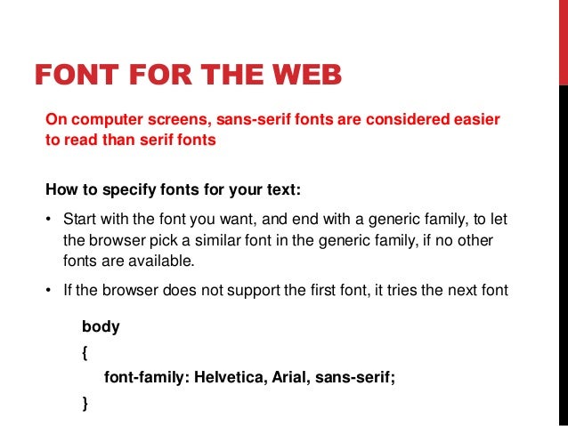 Week 12 CSS Font - family