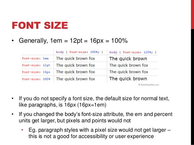 week 12 css font size font size 1em
