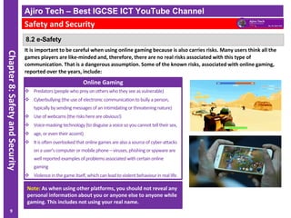 IGCSE ICT - Safety and Security - Ajiro Tech | PDF