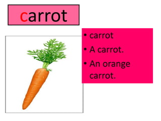 carrotcarrotA carrot.An orange carrot.