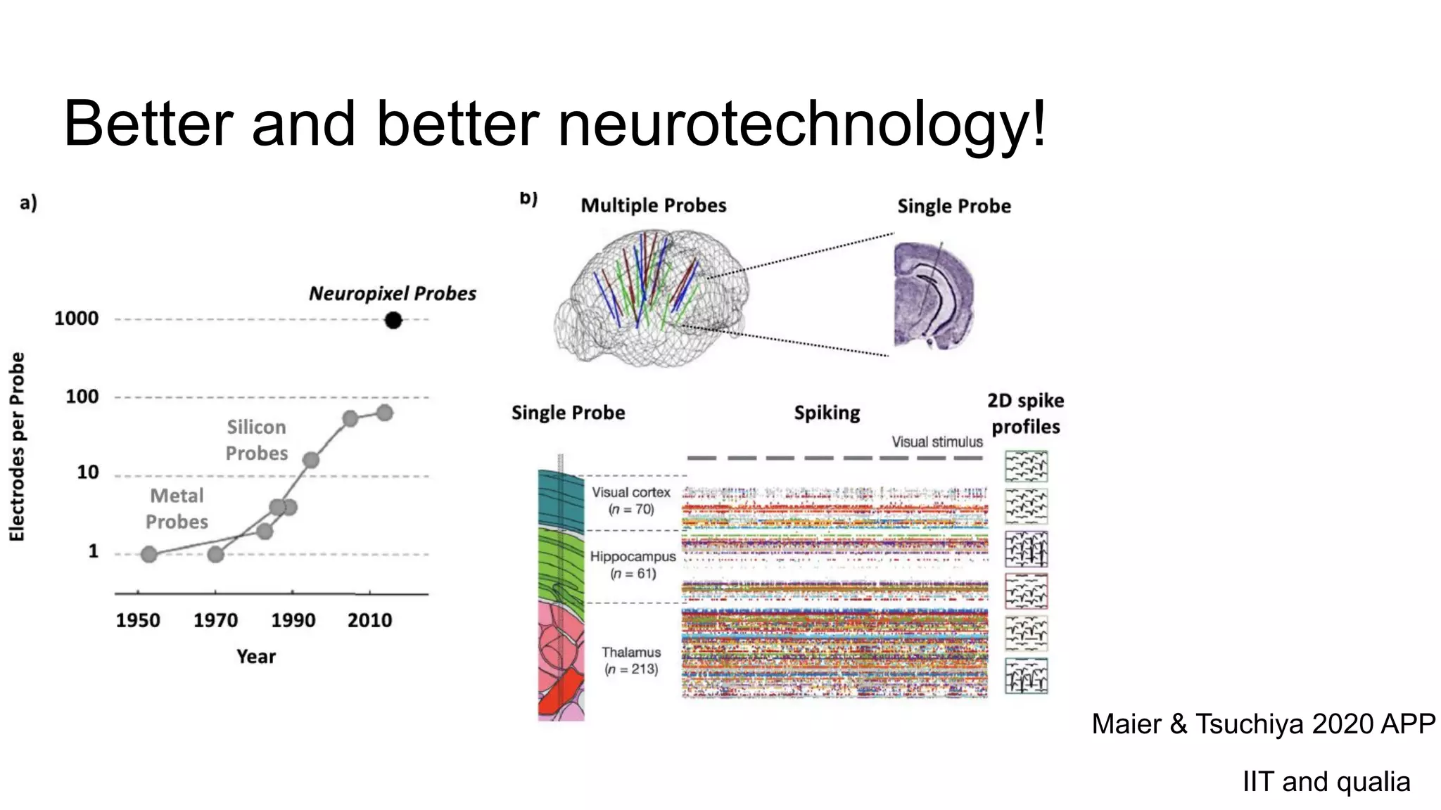 Better and better neurotechnology!
Maier & Tsuchiya 2020 APP
IIT and qualia
 