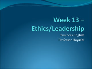 Business English Professor Hayashi 