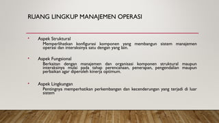 Pengantar Manajemen Operasi Mata Kuliah Ppt