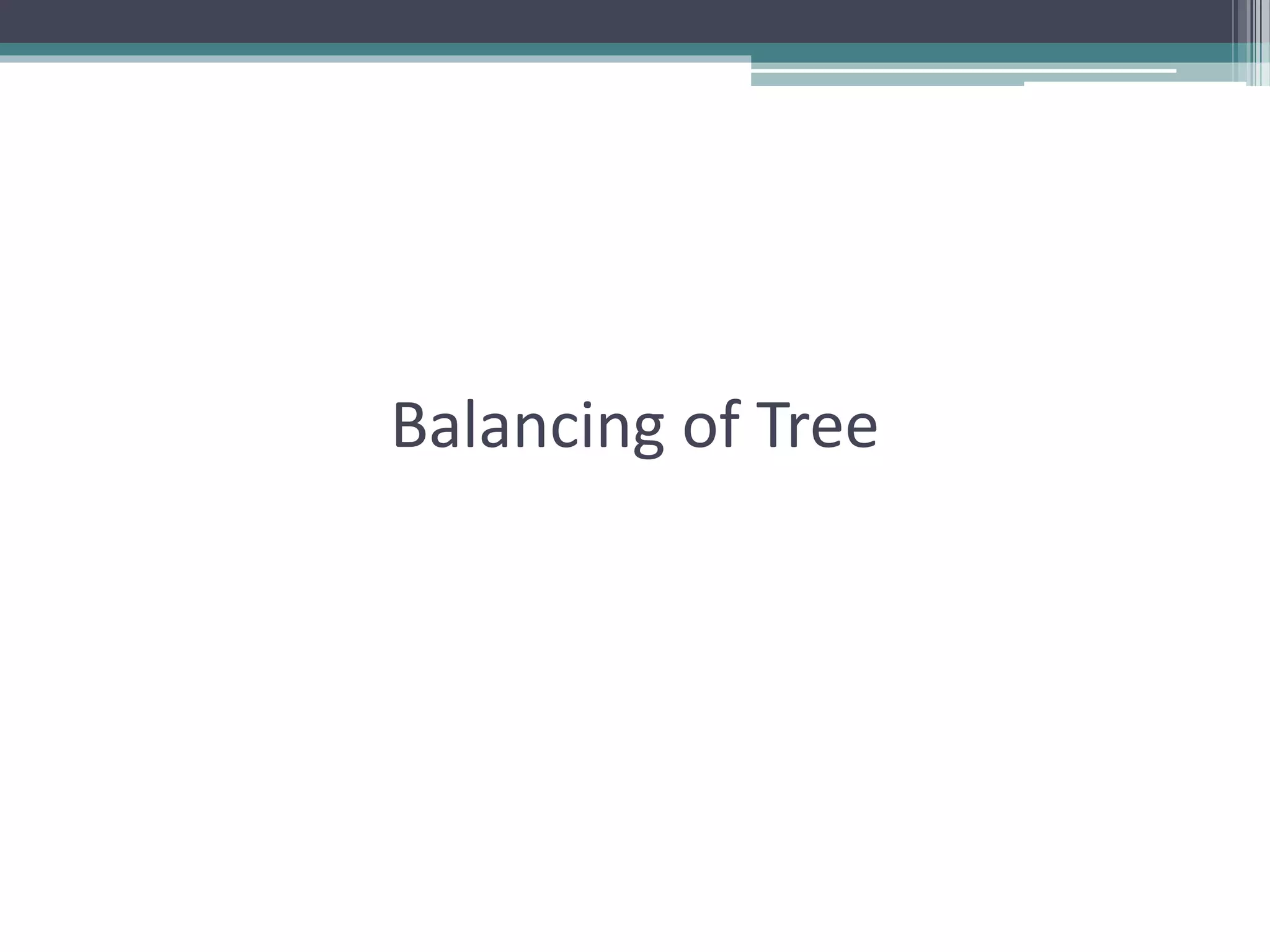 Balancing of Tree
 