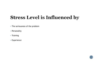§ The seriousness of the problem
§ Personality
§ Training
§ Experience
 
