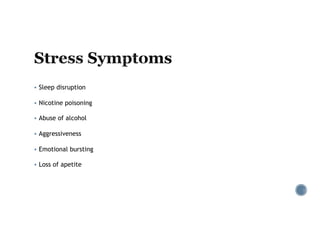 § Sleep disruption
§ Nicotine poisoning
§ Abuse of alcohol
§ Aggressiveness
§ Emotional bursting
§ Loss of apetite
 