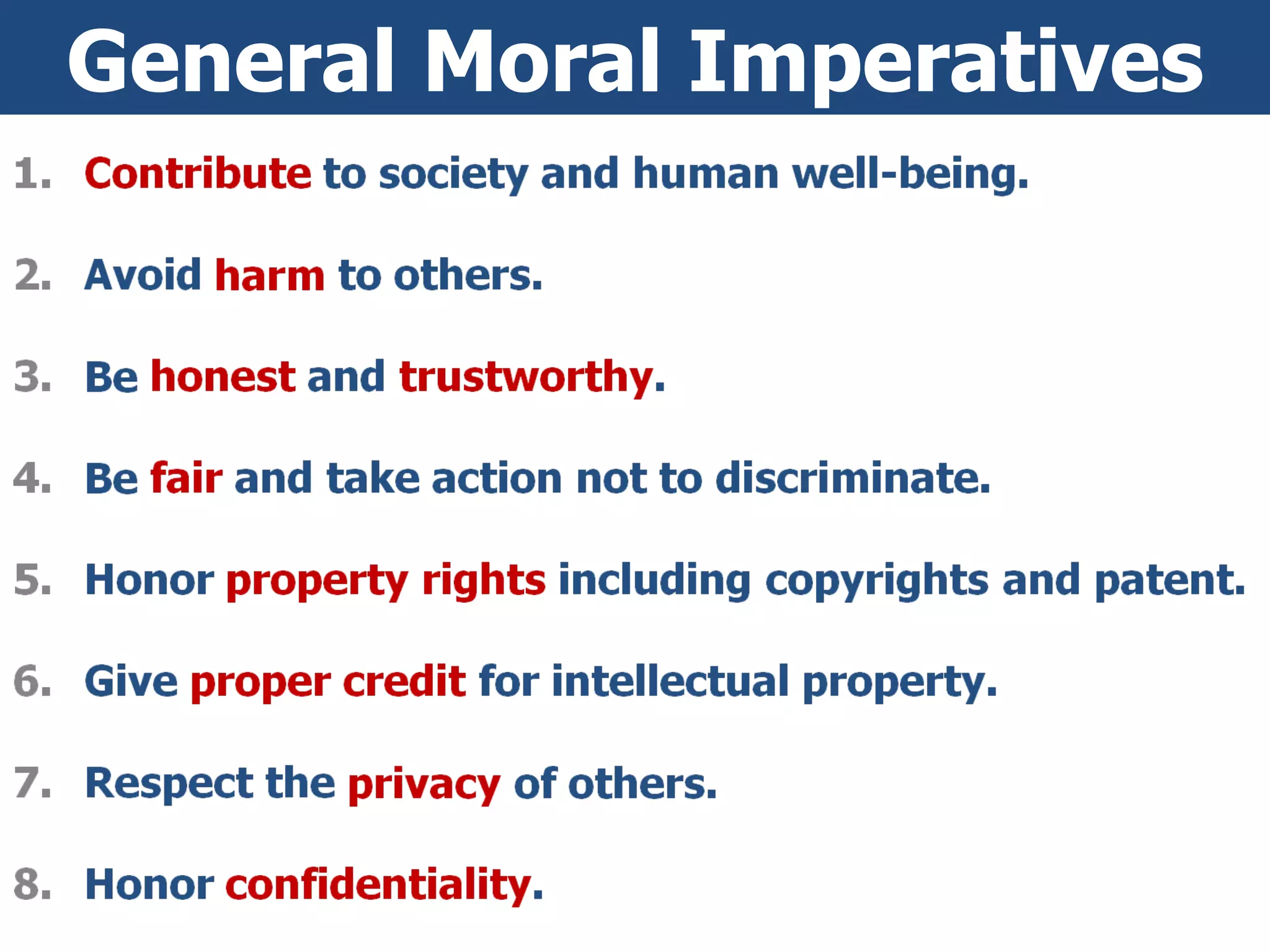 General Moral Imperatives 