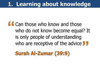 1.  Learning about knowledge  