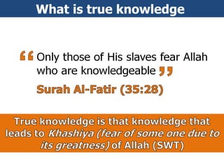 What is true knowledge  