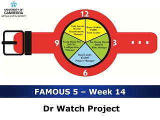 FAMOUS 5 – Week 14

 Dr Watch Project
 