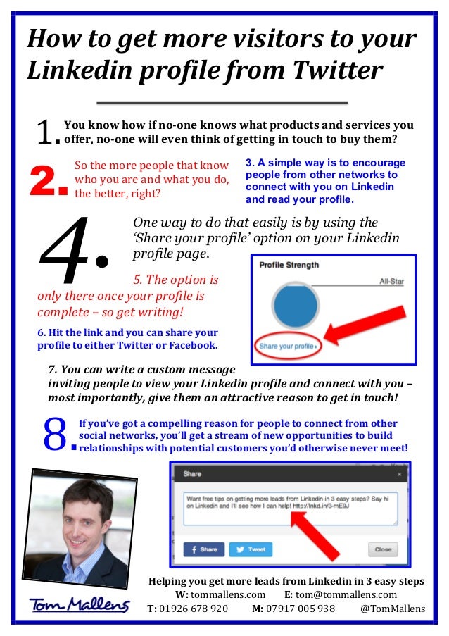 How to share your linkedin profile to twitter