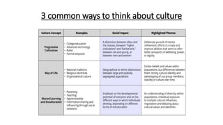 3 common ways to think about culture
 