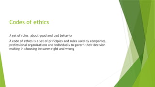 Comprehensive Guide to Professional Codes of Ethics in Computing and ...