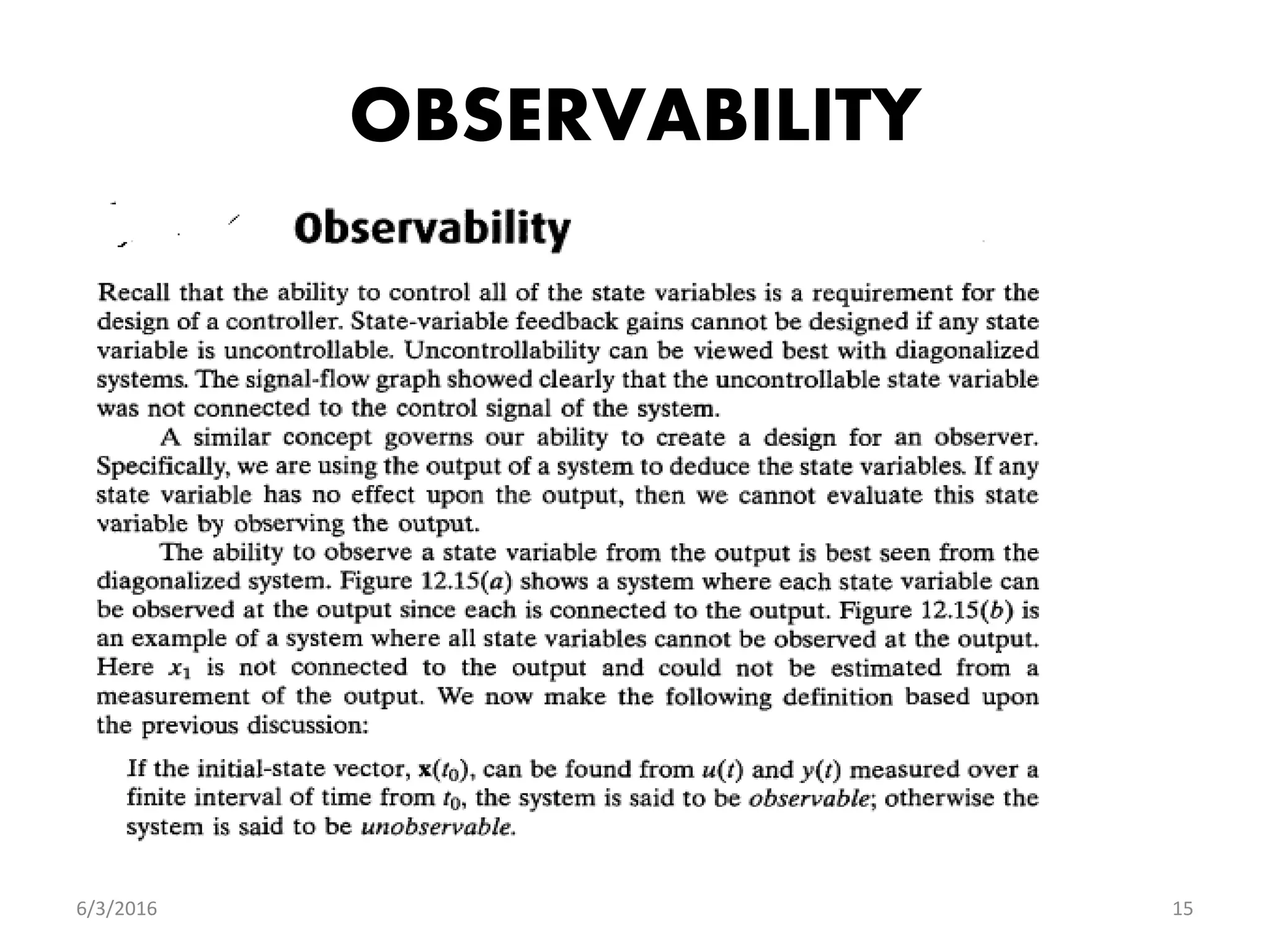 OBSERVABILITY
156/3/2016
 