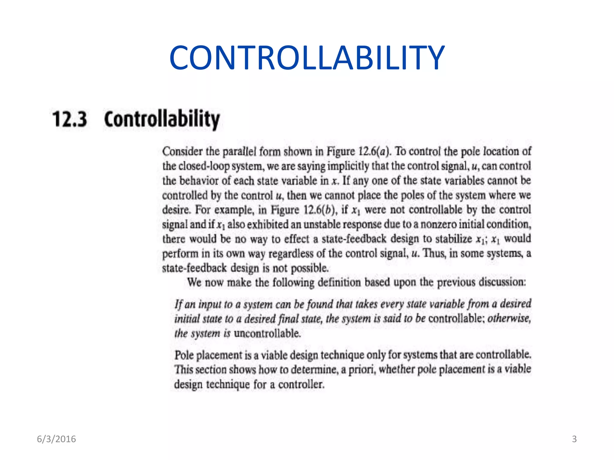 CONTROLLABILITY
6/3/2016 3
 