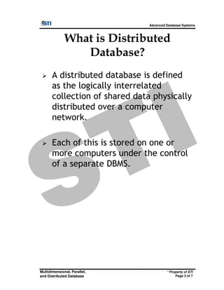 Week 17 slides 1 7 multidimensional, parallel, and distributed database ...