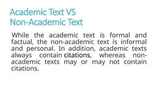 ACADEMIC TEXT - Week 1 English for Academic and Professional Purposes ...