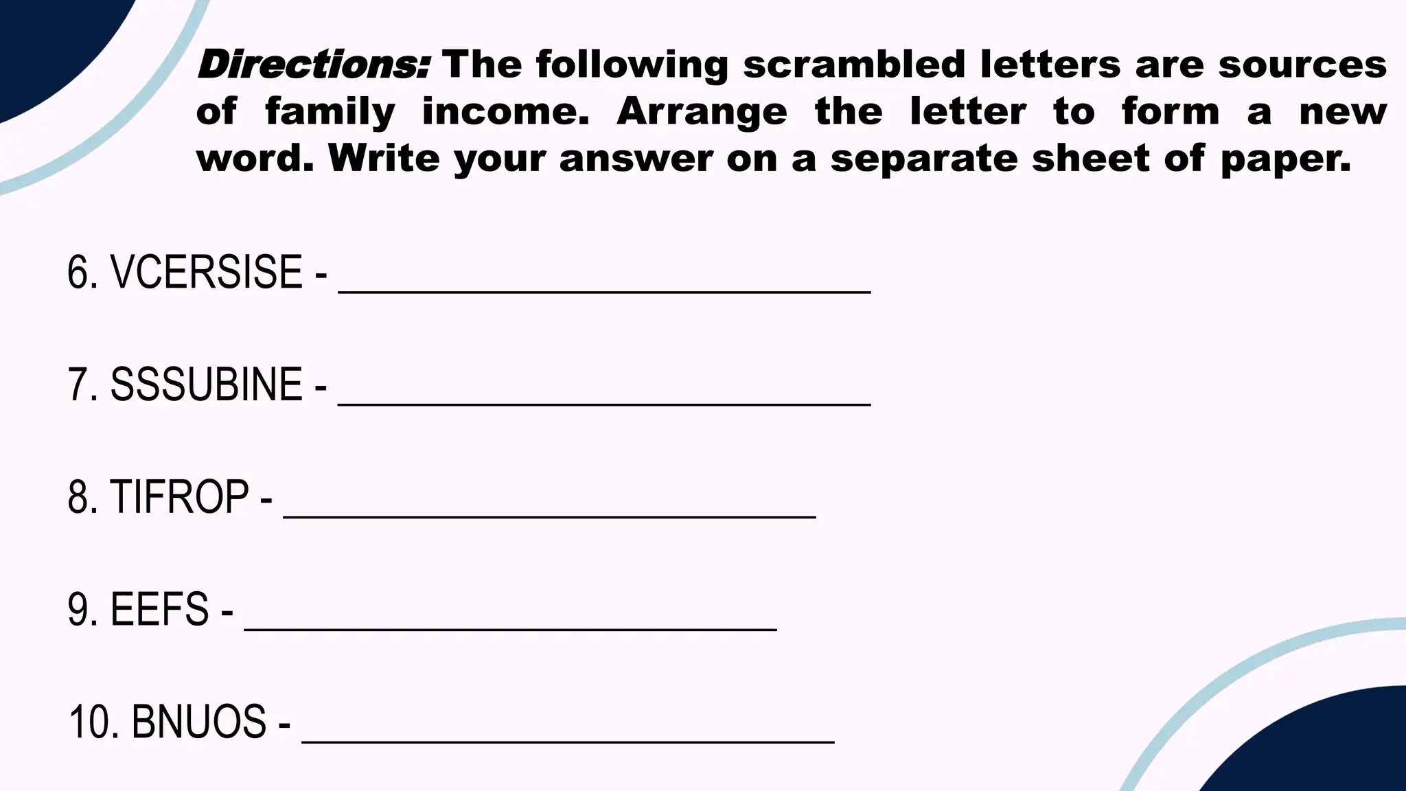 TLE 6 QUARTER 3 SOURCES OF FAMILY INCOME.pptx
