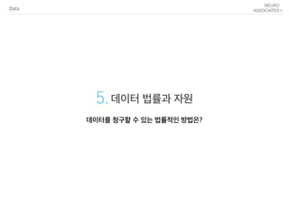 5.데이터 법률과 자원
데이터를 청구할 수 있는 법률적인 방법은?
Data
 